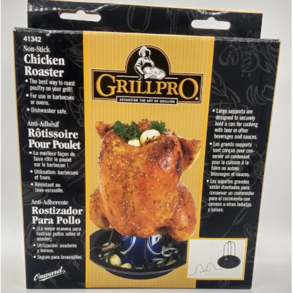 Grill Pro Beer Can Non-Stick Chicken Roaster